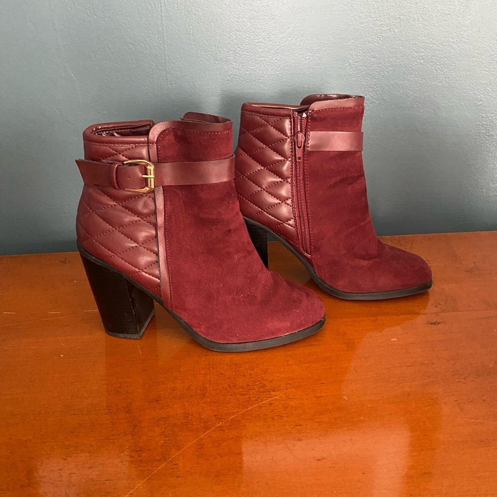 Women's Burgundy Ankle Boots